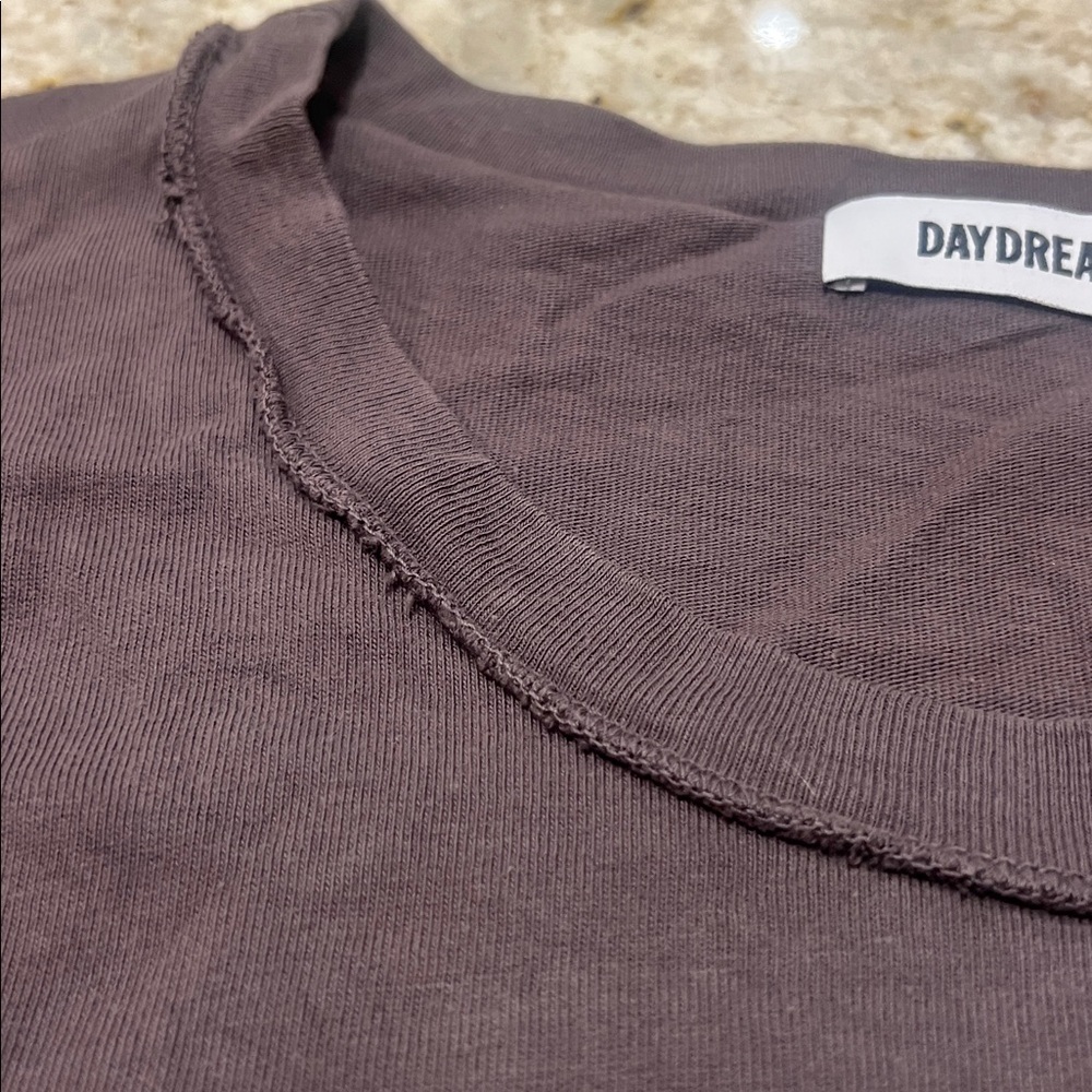 DAYDREAMER X FREE PEOPLE JOHNNY CASH brown/taupe 100% cotton GRAPHIC TSHIRT SZ L - Picture 7 of 10